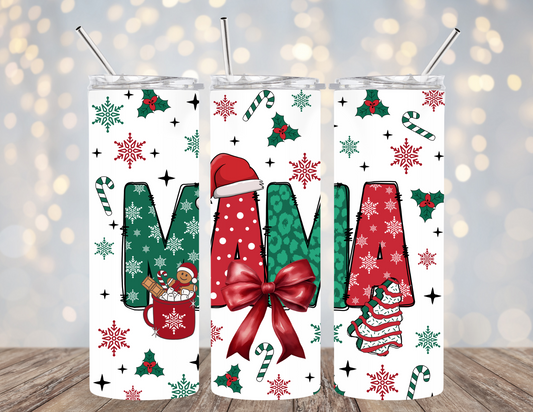 20 Oz Tumbler Mama Christmas Bow