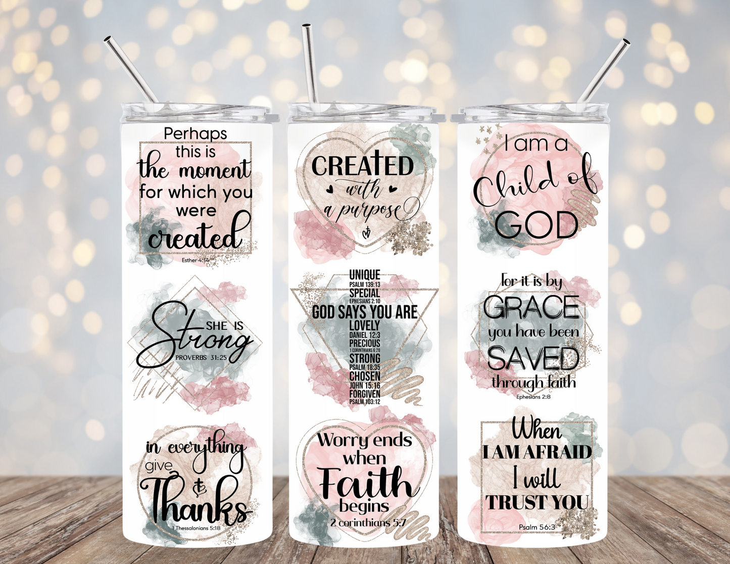 20 Oz Tumbler Created With A Purpose Child Of God