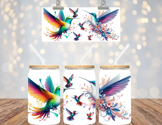 16 oz Uv Dtf Cup Wrap Hummingbirds 755