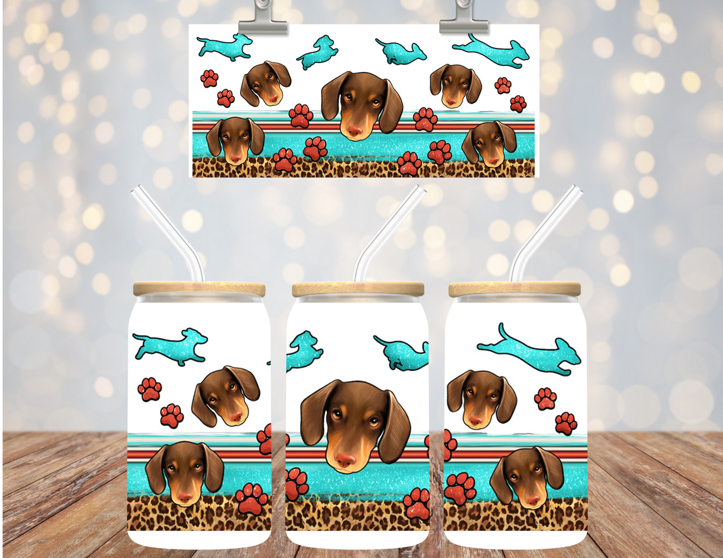 Uv Dtf Cup Wrap Dachshund Puppy 562