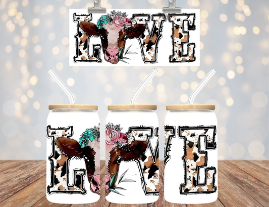 Uv Dtf Cup Wrap Cowhide Love 630