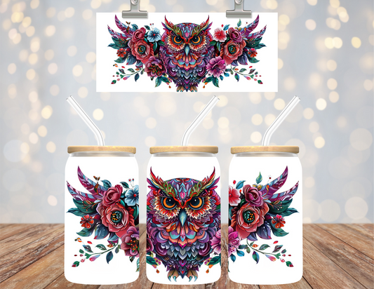 Uv Dtf Cup Wrap Colorful Owl 602