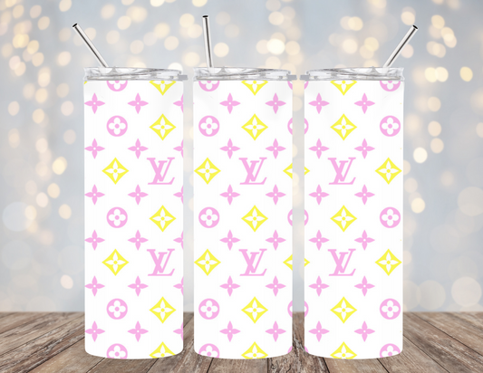 UVDTF 20 oz Cup Wrap Pink and yellow designer 2144