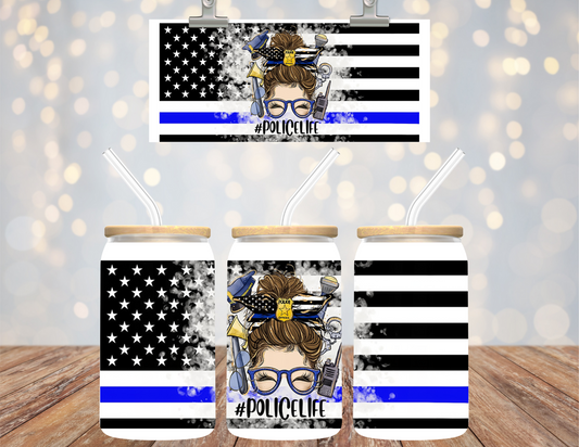 Uv Dtf Cup Wrap Police Life 619