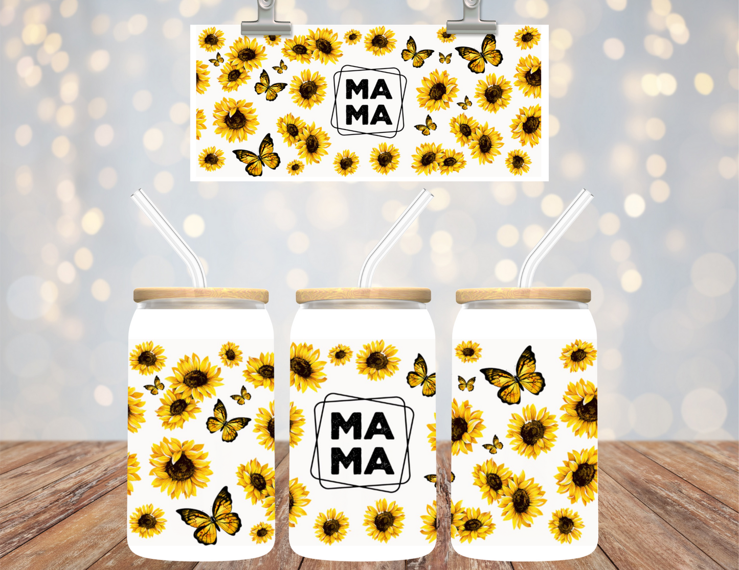 Uv Dtf Cup Wrap Mama Sunflowers 446