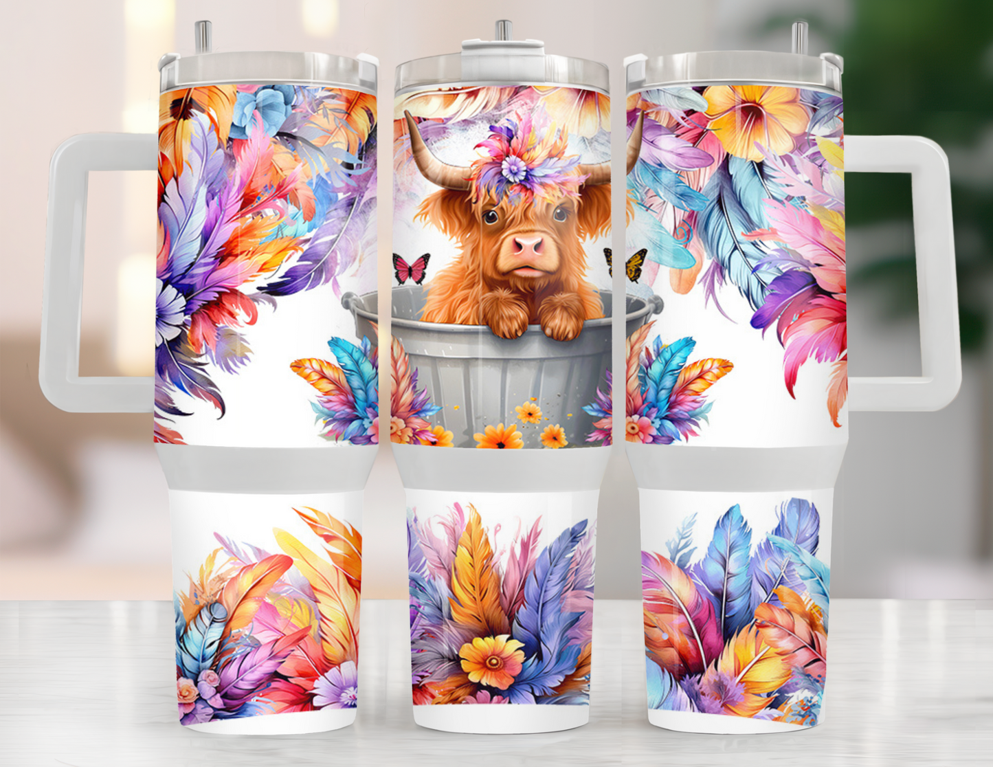 UVDTF 40 oz Cup Wrap Highland Cow 3022