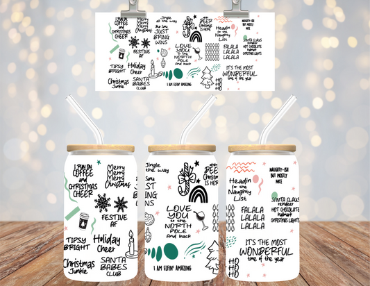 Uv Dtf Cup Wrap Christmas Sayings 502