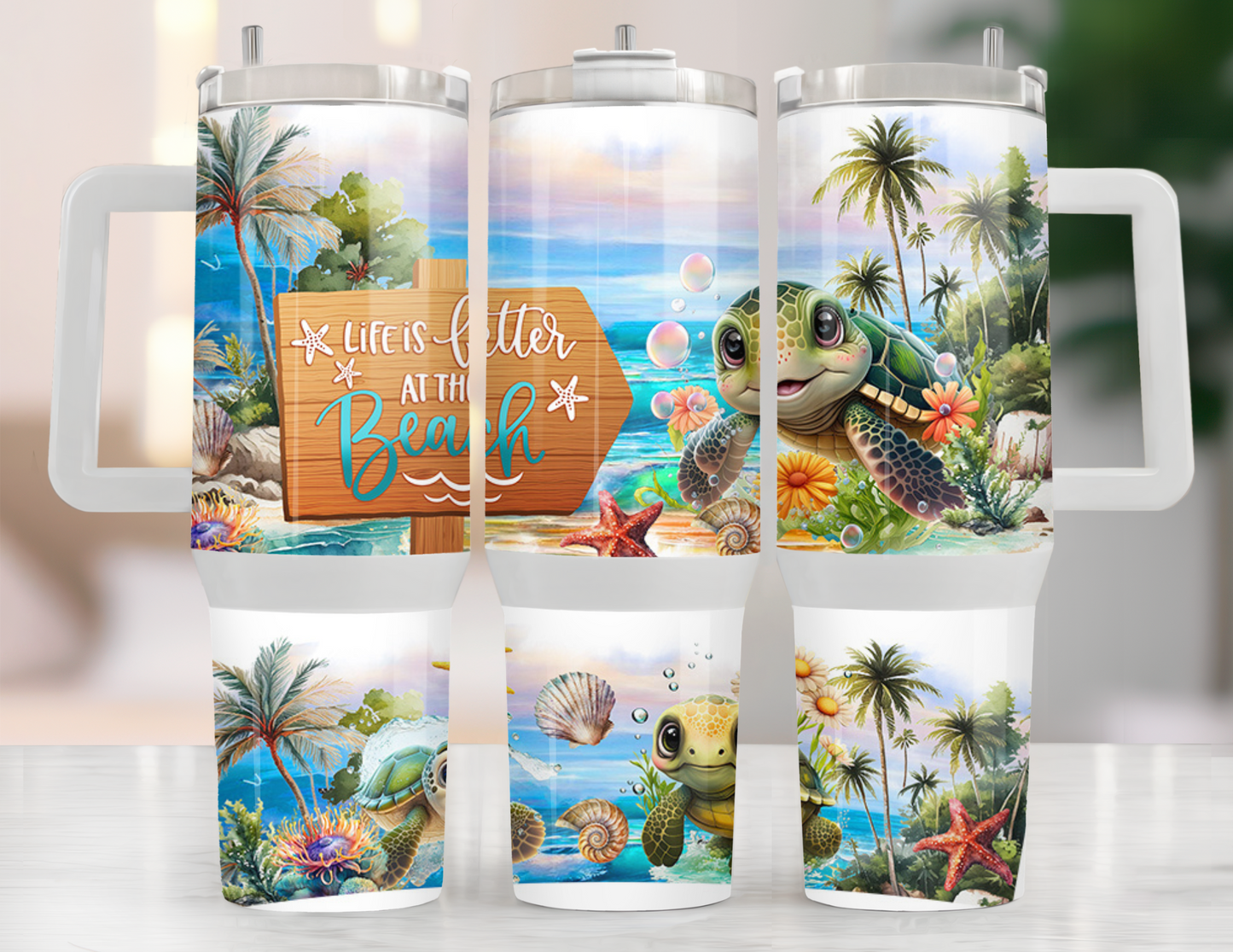 UVDTF 40 oz Cup Wrap Life is better at the beach 3017