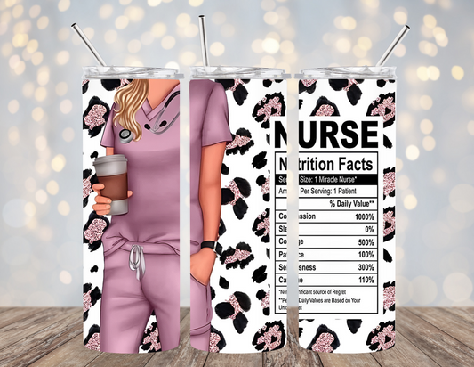 UVDTF 20 oz Cup Wrap Nurse nutrition facts 2133