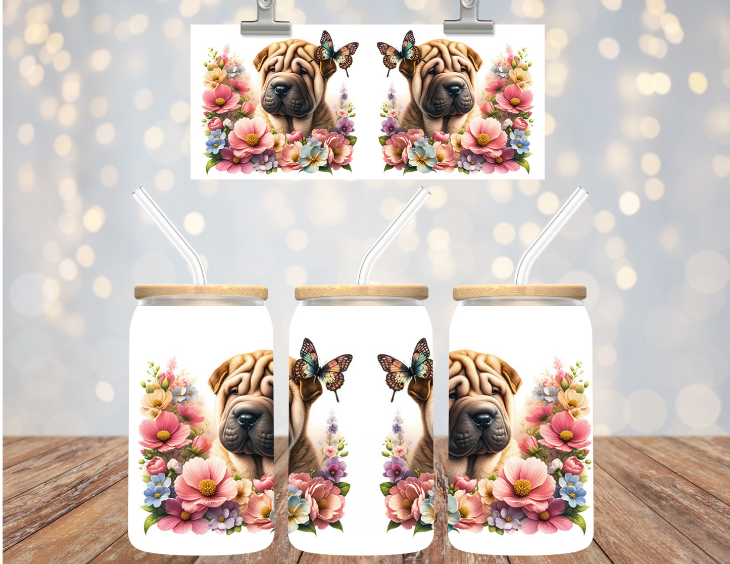 Uv Dtf Cup Wrap Shar Pei Dog 539