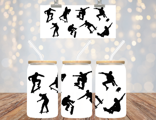 Uv Dtf Cup Wrap Skateboarding silhouettes 644