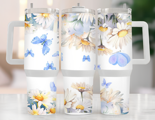 UVDTF 40 oz Cup Wrap Floral Butterflies 3024