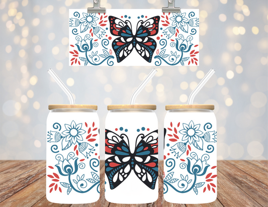 Uv Dtf Cup Wrap Floral Butterfly 569