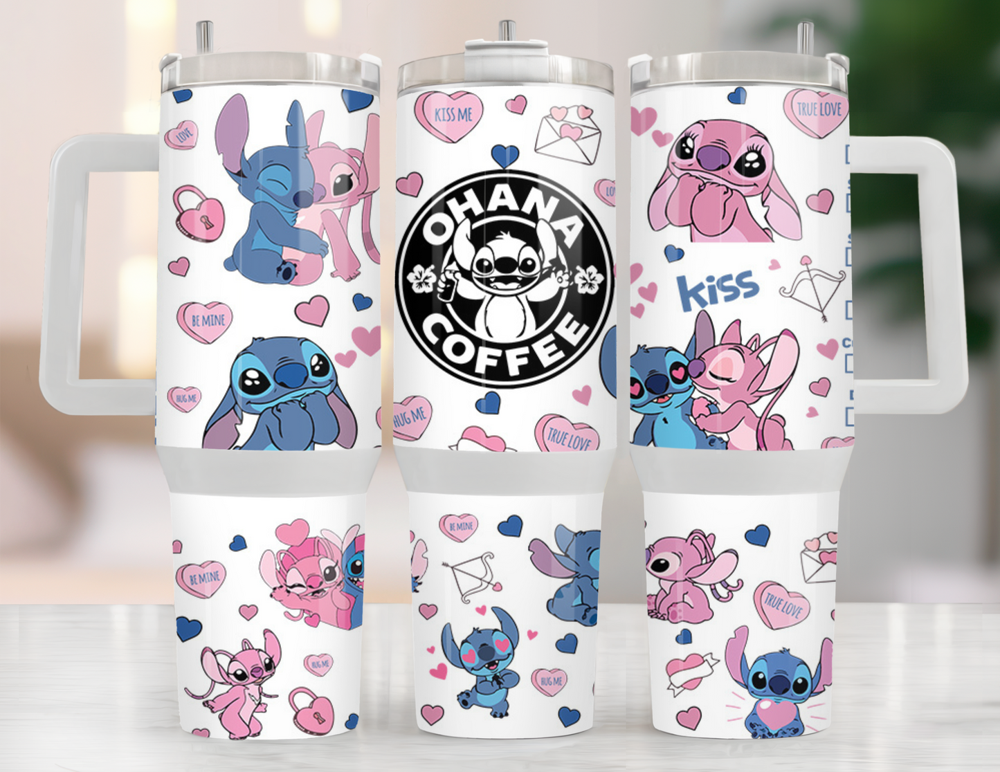 UVDTF 40 oz Cup Wrap Valentine Ohana Coffee 3020