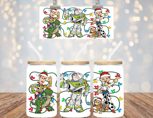 UVDTF 16 oz Cup Wrap Toys in Christmas Lights 6171