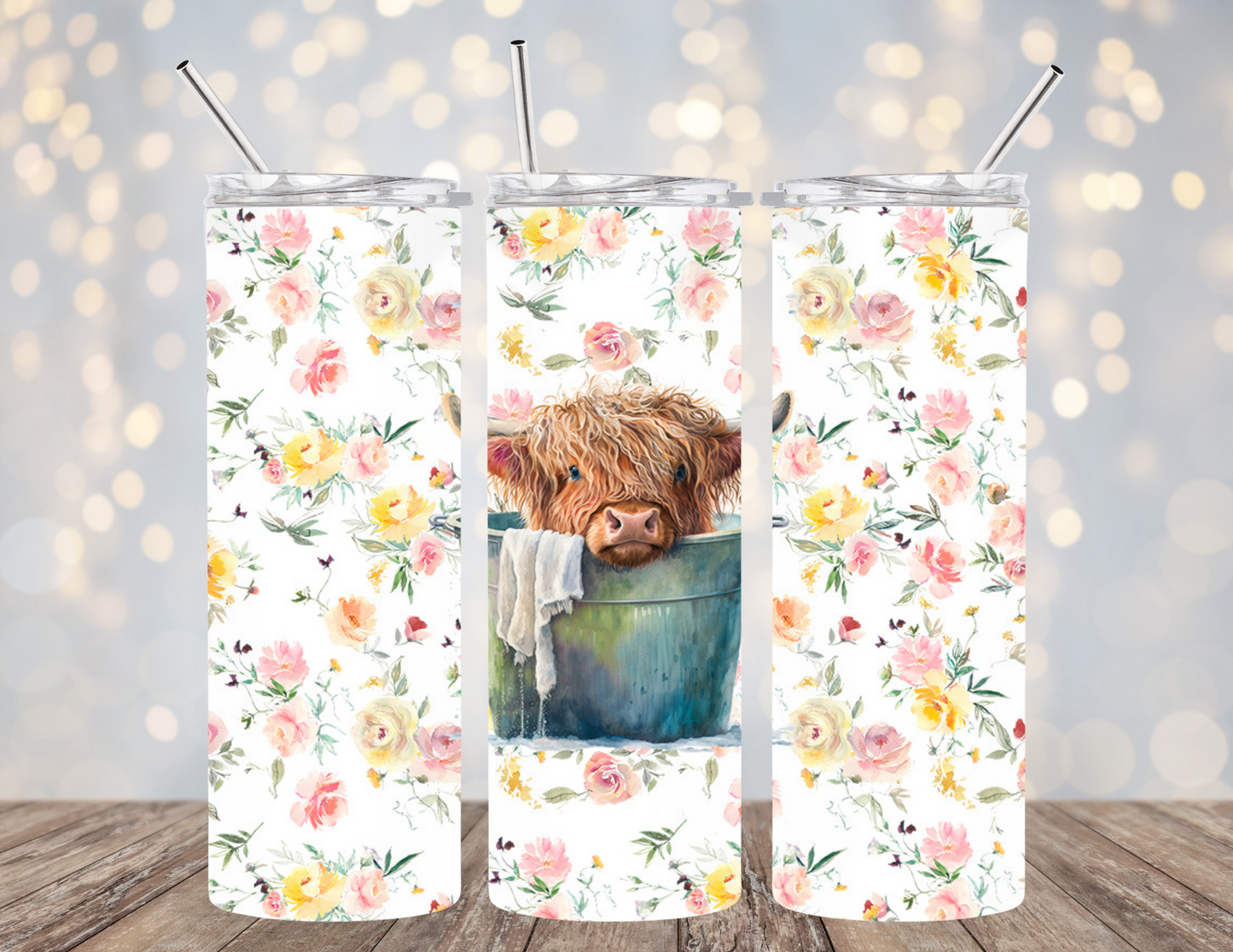 UVDTF 20 oz Cup Wrap Baby Highland Cow Bucket 2004