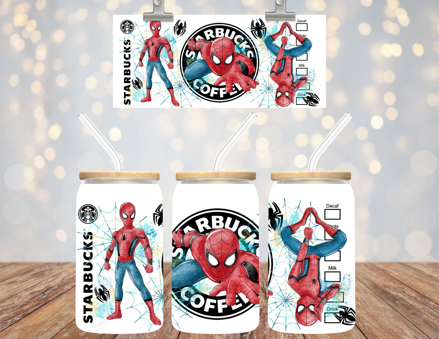 UVDTF 16 oz Cup Wrap Spider Coffee 6181