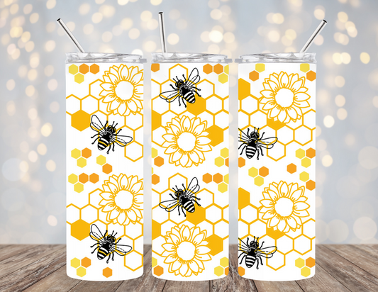 UVDTF 20 oz Cup Wrap Honey Bees Flowers 2011