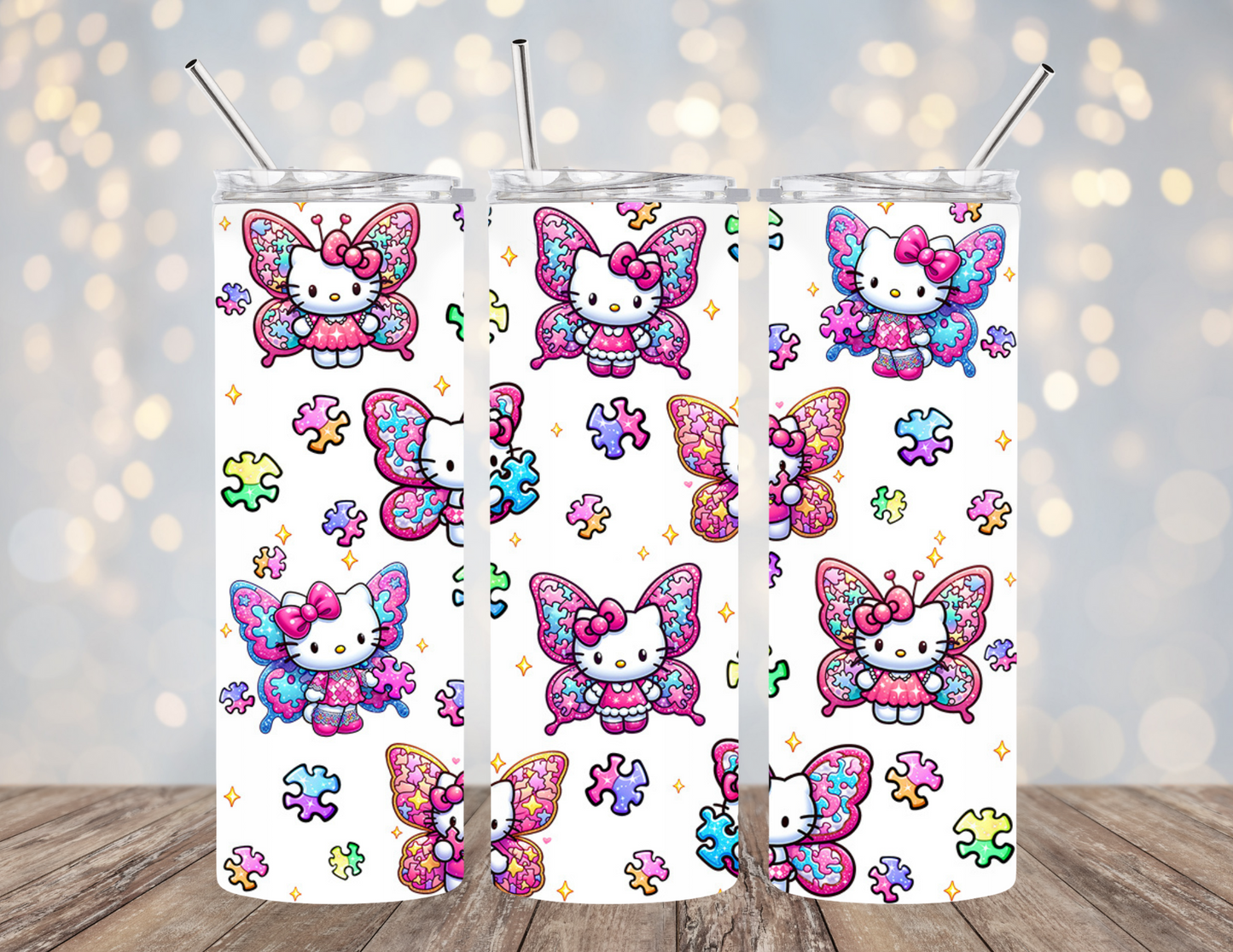 UVDTF 20 oz Cup Wrap Kitty Butterfly 2042