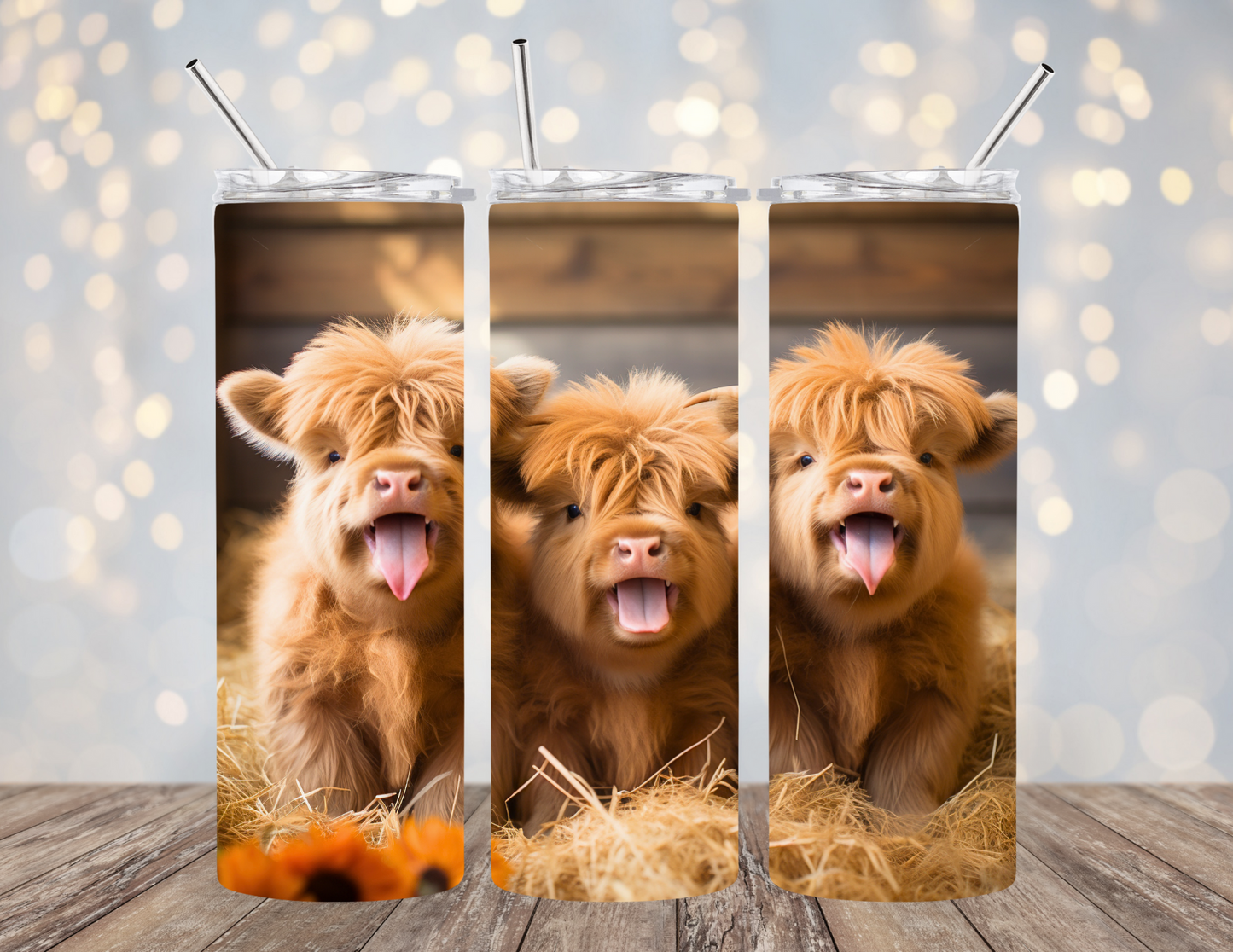 20 Oz Tumbler Cute Baby Highland Cows