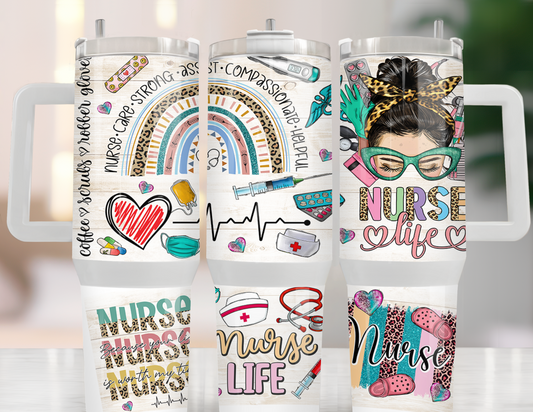 UVDTF 40 oz Cup Wrap Nurse 3008