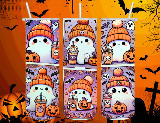 20 Oz Tumbler Halloween Ghost Tarot