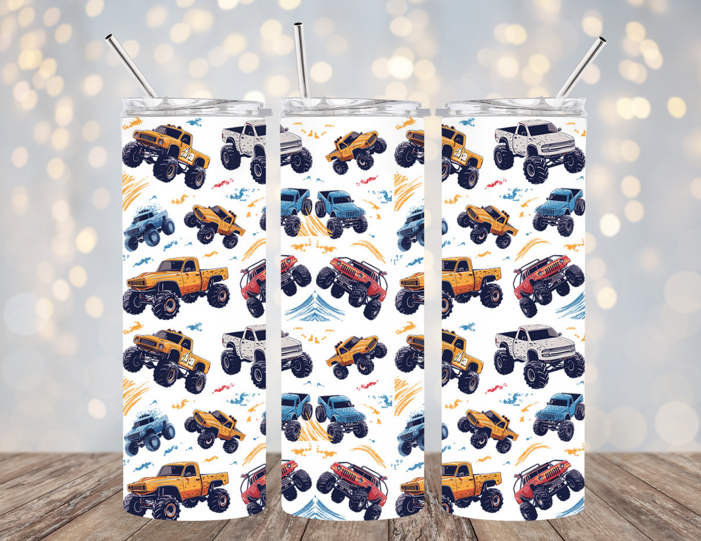 UVDTF 20 oz Cup Wrap Monster Trucks 2135