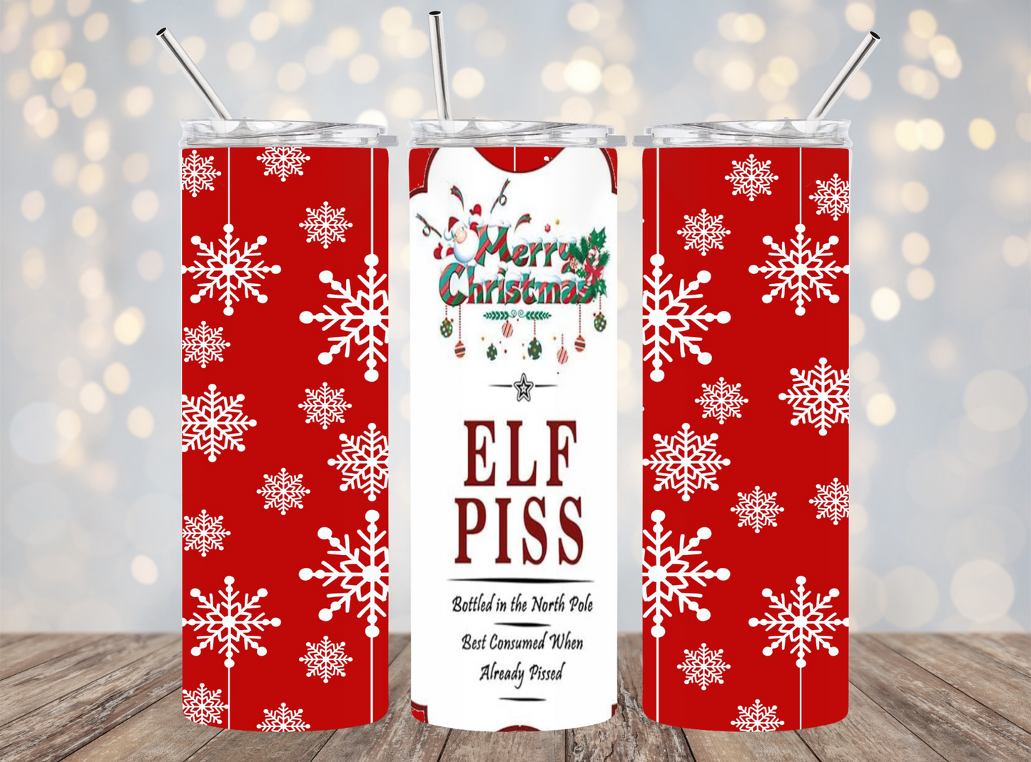 20 Oz Tumbler Funny Elf Piss Bottled in the North Pole