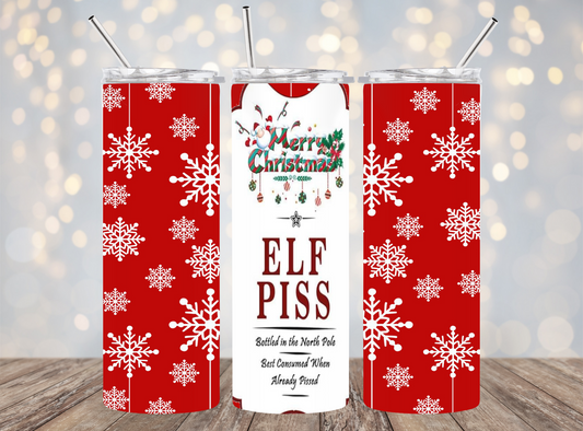 20 Oz Tumbler Funny Elf Piss Bottled in the North Pole