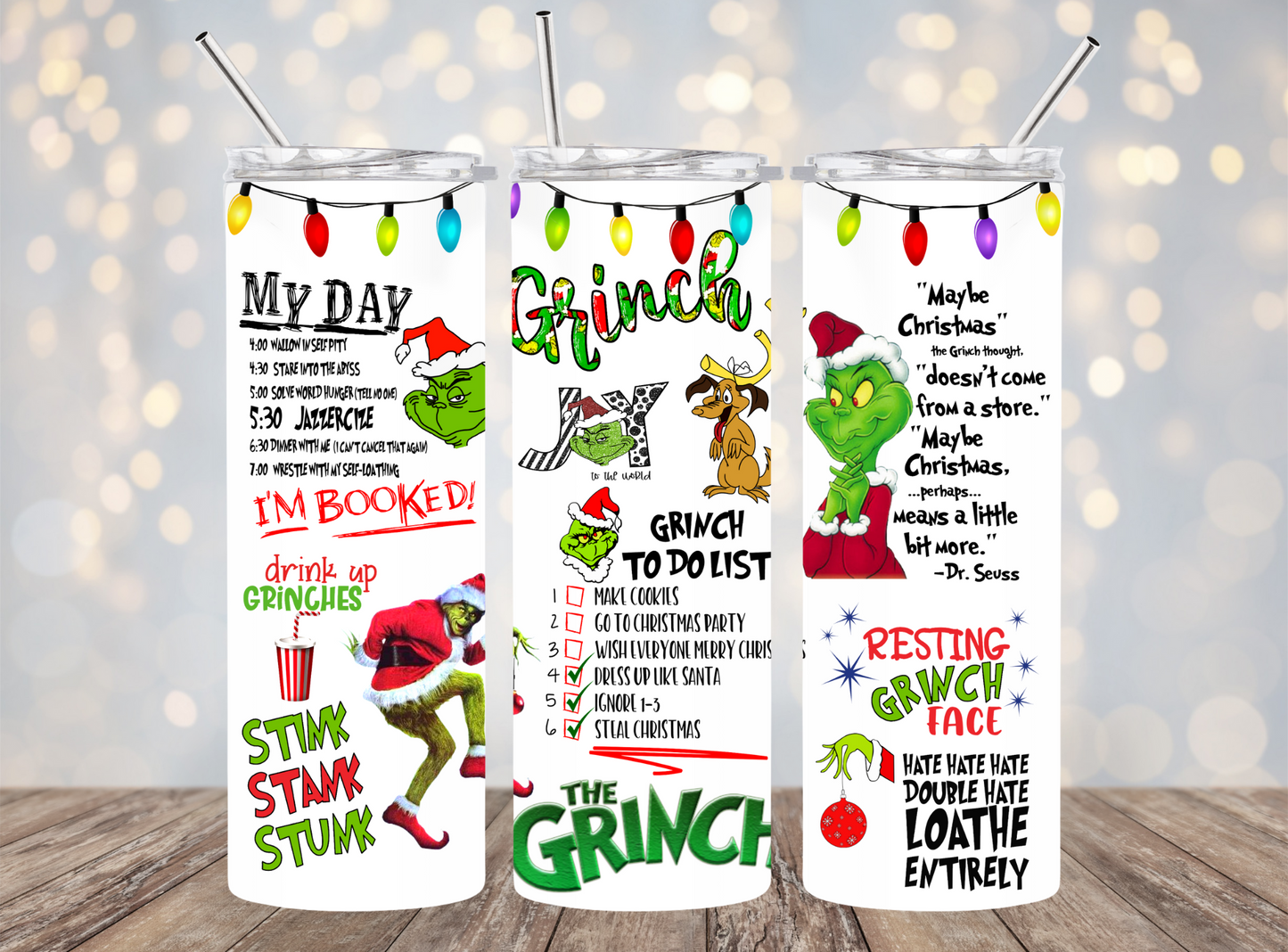 20 Oz Tumbler Grinch Christmas