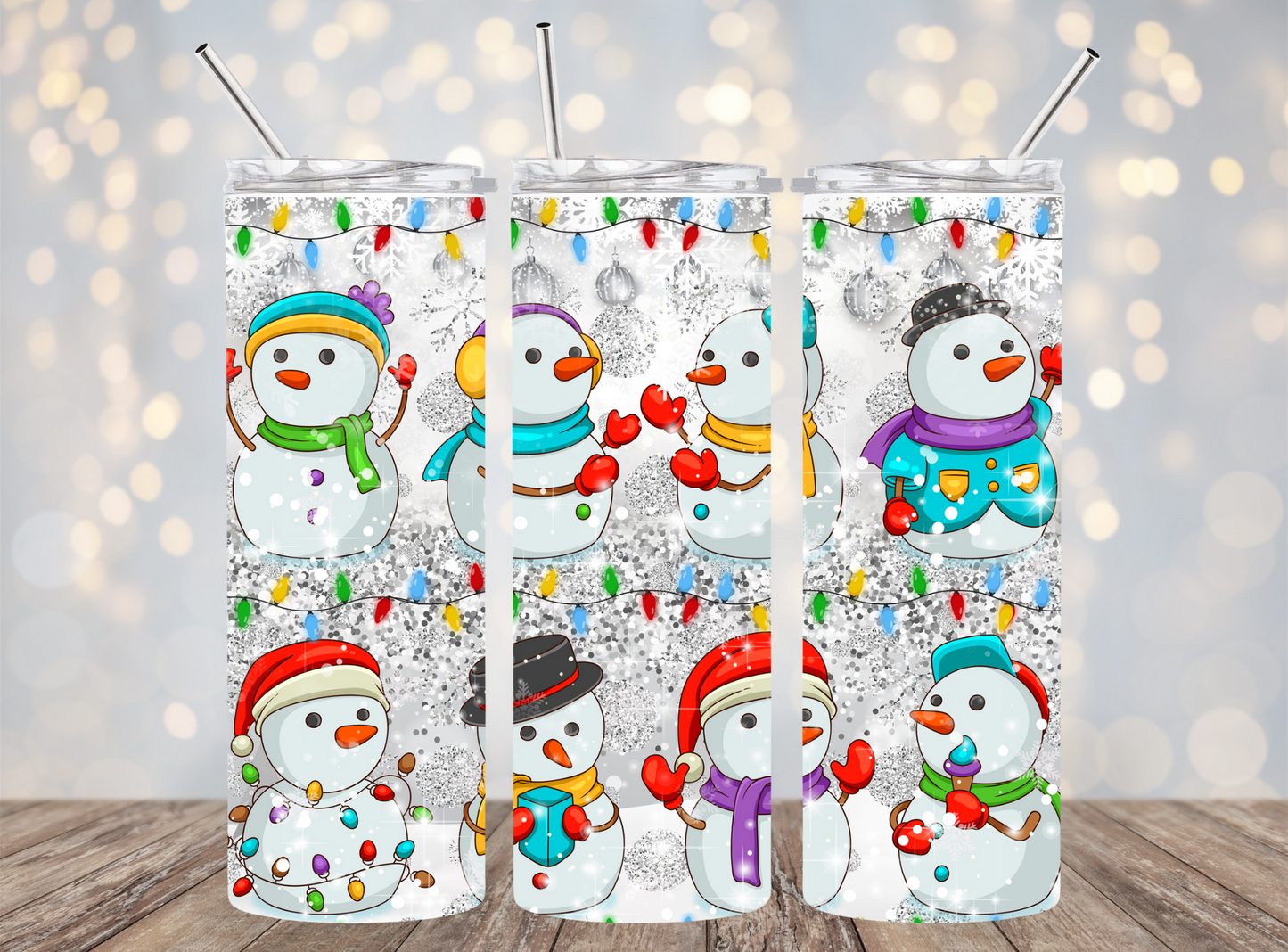 20 Oz Tumbler Cute Snowmen