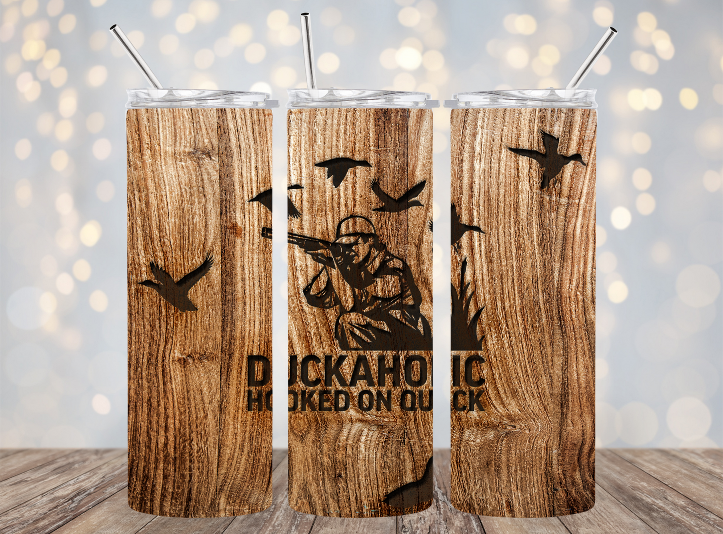 20 Oz Tumbler Duckaholic Hooked on duck