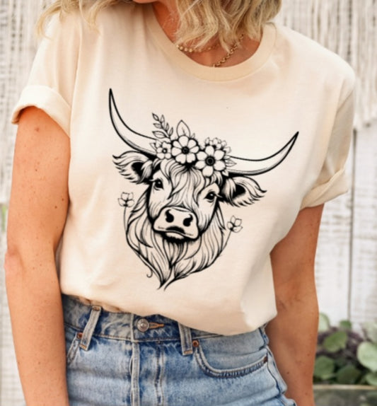 Short Sleeve T-Shirt Highland Cow 932