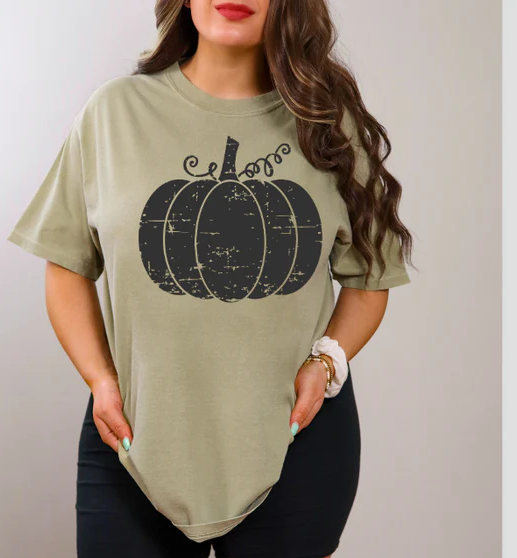 Short Sleeve T-Shirt Distressed Pumpkin