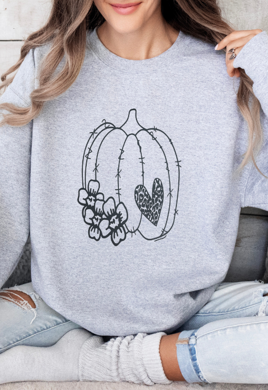 Crewneck Fall pumpkin heart