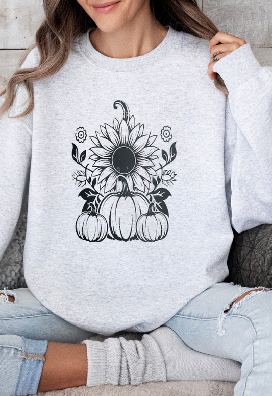 Crewneck Sunflower with pumpkins