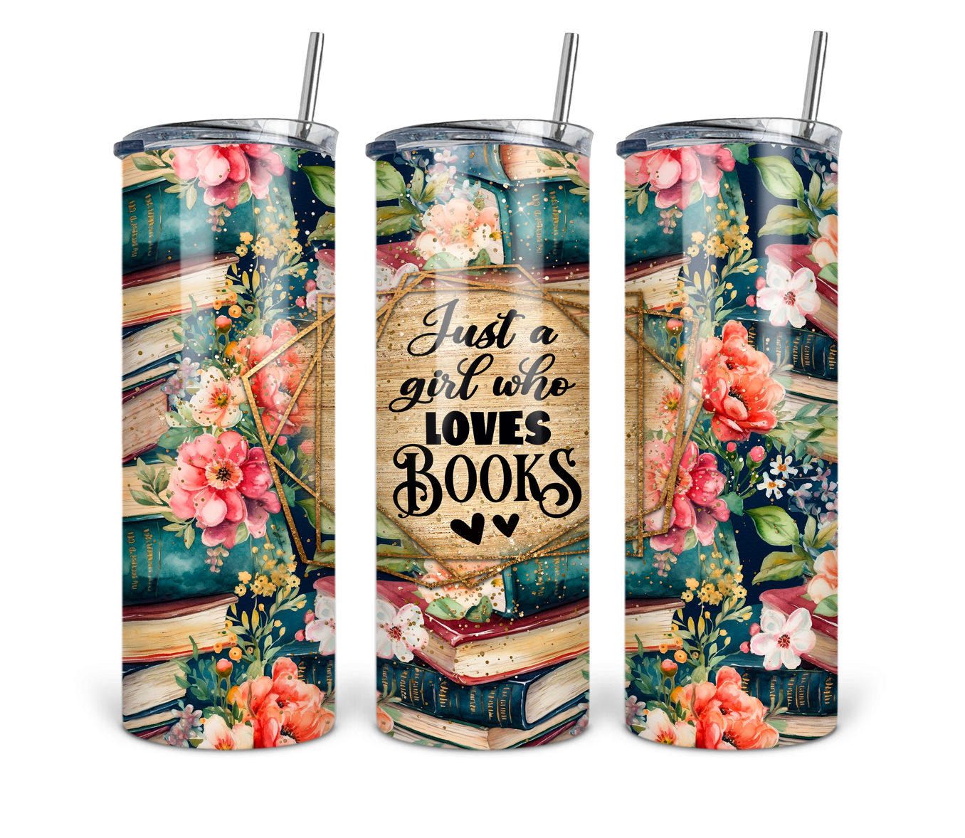 20 Oz Tumbler Just a girl who loves books